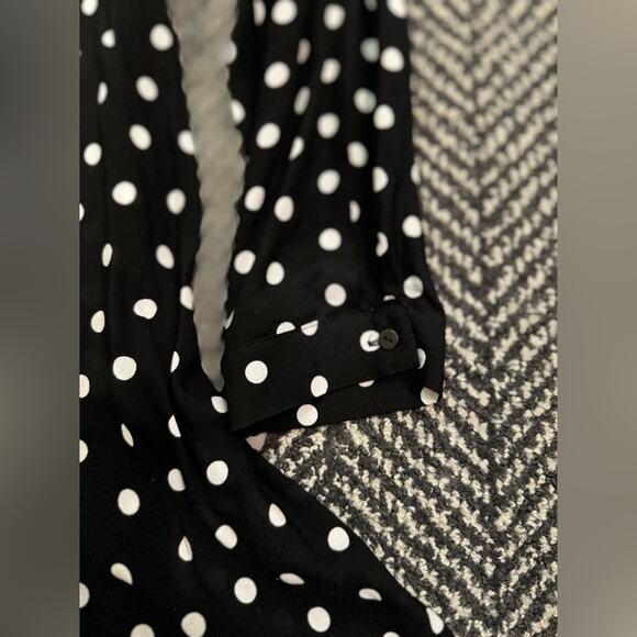 Zara polka dot premium denim collection button up top sz m - Picture 4 of 10